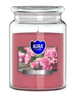 Aura Bispol Rose vonná sviečka 500g