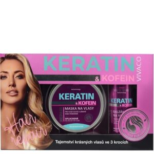 KERATÍN & KOFEÍN darčekové balenie vlasovej kozmetiky pre ŽENY v papierovom obale