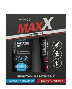 MAXX SPORTIVA darčekové balenie masážnych gélov v papierovej krabičke