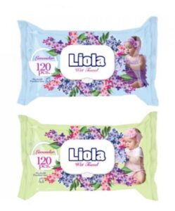 Liola Levanduľa detské vlhčené obrúsky 120ks Jumbo Pack uzatvárateľné s klipom