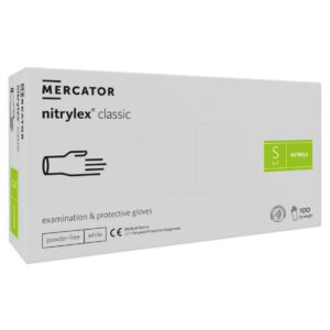 Nitrilové rukavice jednorázové MERCATOR nitrylex classic – biele S 100ks