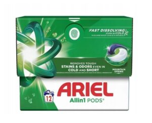 Ariel Mountain Spring gélove tablety na pranie 12ks