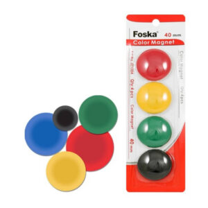 Magnetky Foska - farebné, 40 mm/4 ks