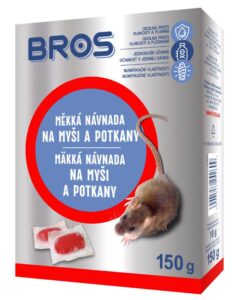 Bros mäkká návnada na myši a potkany 150g