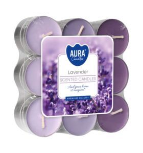 Aura Bispol Lavender vonné čajové sviečky 18ks