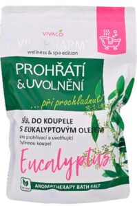 VIVAPHARM Soľ do kúpeľa s EUKALYPTOM prehrievajúca a uvoľňujúca  1000 g