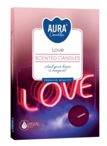 Aura Bispol Love vonné čajové sviečky 6ks