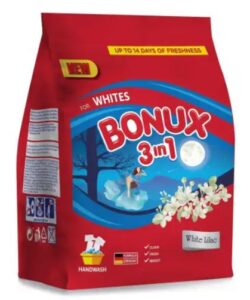 Bonux Whites 3v1 White Lilac prací prášok na ručné pranie 400g na 8 praní