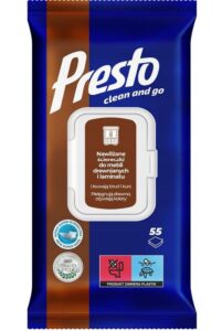 Presto vlhčené čistiace obrúsky 55ks na drevené povrchy