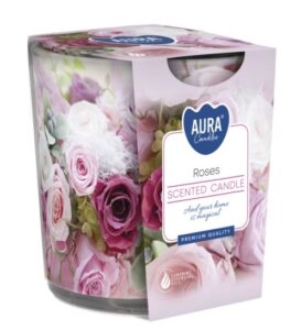 Aura Bispol Roses vonná sviečka 100g