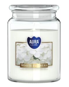Aura Bispol White Flowers vonná sviečka 500g