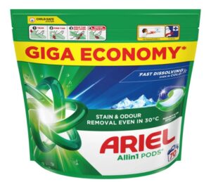 Ariel Mountain Spring gélove tablety na pranie 70ks sáčok