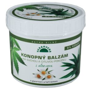 Herbavera Konopný balzam na suchú a podráždenú pokožku – regenerácia a hydratácia 500 ml