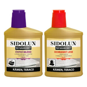 SIDOLUX duopack na ošetrenie náhrobných kameňov (čistič 330ml + ochranný lesk 250ml)