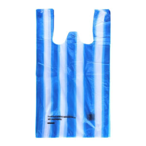 HDPE taška 10kg 30+18x55/100ks pruhovaná modrá