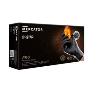 Nitrilové ochranné rukavice čierne Mercator gogrip PRO – M 50ks