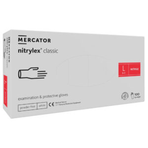 Nitrilové rukavice jednorázové MERCATOR nitrylex classic – biele L 100ks