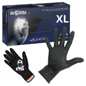 Nitrilové ochranné rukavice čierne GRIPZZLY XL - 50ks