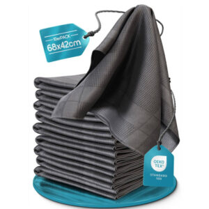 Kuchynská utierka na riad z mikrovlákna šedá – 10 ks