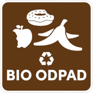 Samolepka/nálepka/označenie na separovaný odpad – BIO ODPAD, 15 x 15 cm
