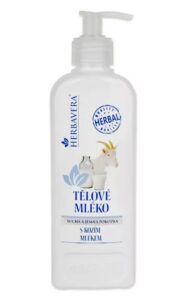 Herbavera Telové mlieko s kozím mliekom 400 ml s dávkovačom – výživa a hydratácia pre suchú pokožku