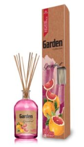 Garden Collection vonný difúzer 100 ml s tyčinkami Grapefruit – svieža a energická citrusovo-horká vôňa do interiéru