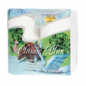 Toaletný papier Müller Classic Plus 100% celulóza, 3vrst., 8 ks