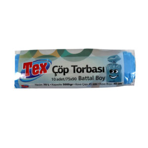 TEX HDPE vrecia modré 750x900/0,020mm 70L - 10ks