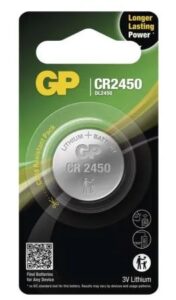 Lítiová gombíková batéria GP CR2450  1 ks