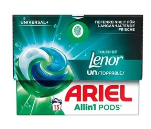 Ariel gélové kapsule na pranie 15ks Universal+ Touch Of Lenor