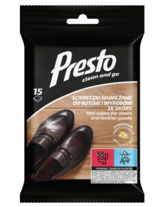 Presto Obuv a kožené výrobky - čistiace vlhčené obrúsky 15ks