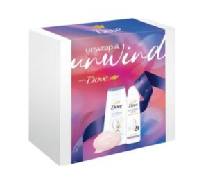 Dove Unwrap&Unwind dámsky darčekový set 3ks