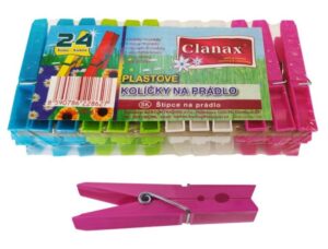 Clanax štipce na bielizeň plastové - 24ks